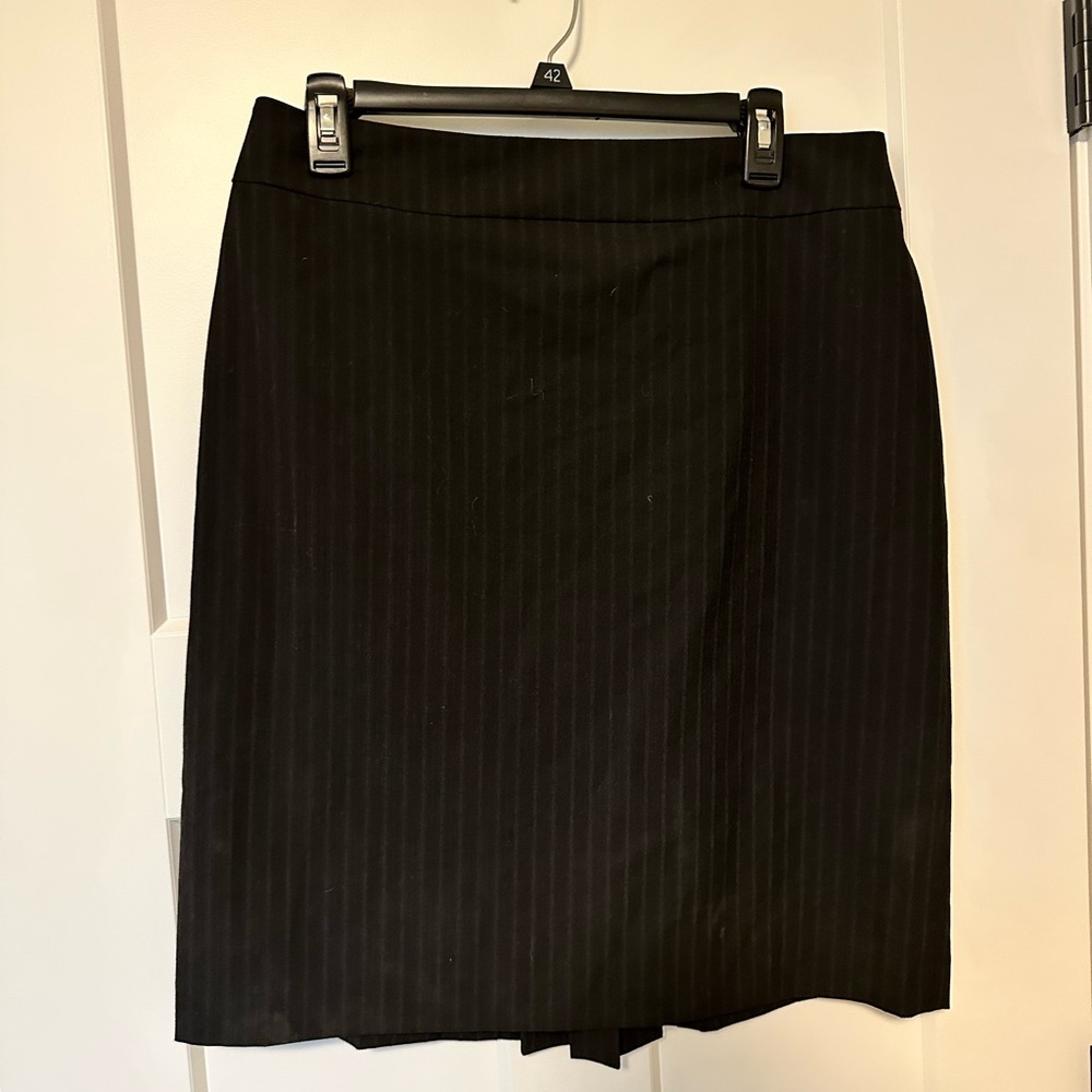 ANTONIO MELANI Black Pinstripe Pencil Skirt